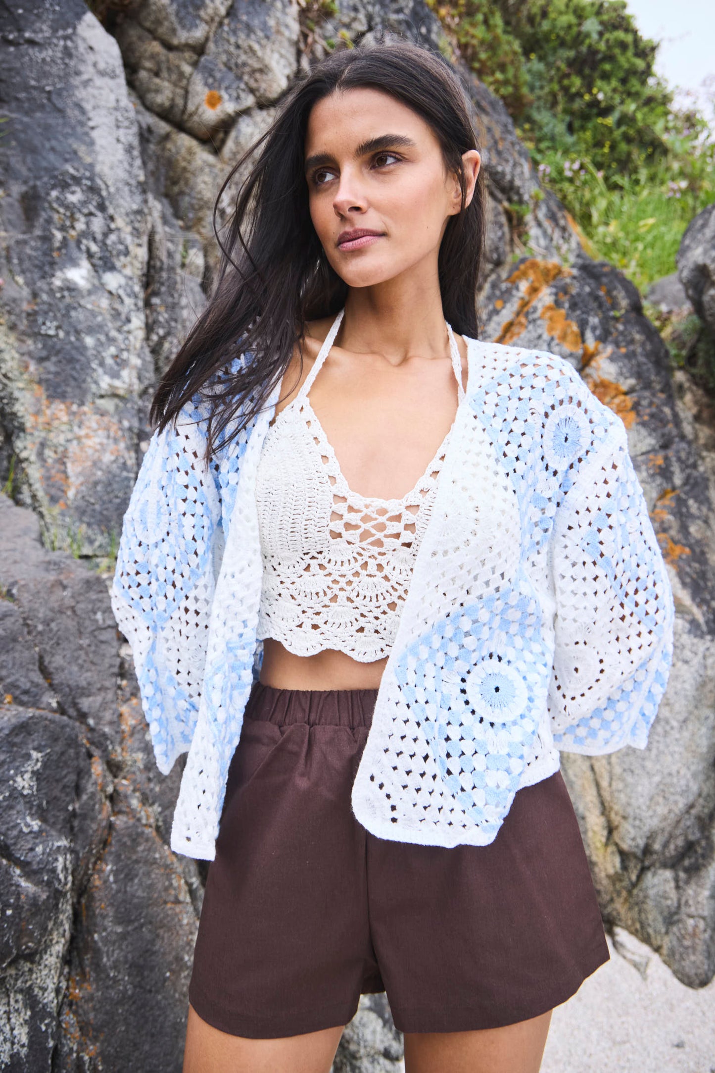 Chaleco Inda Crudo Celeste