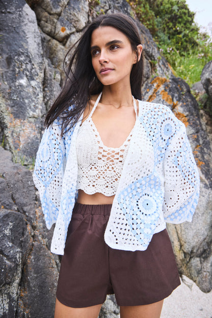 Chaleco Inda Crudo Celeste