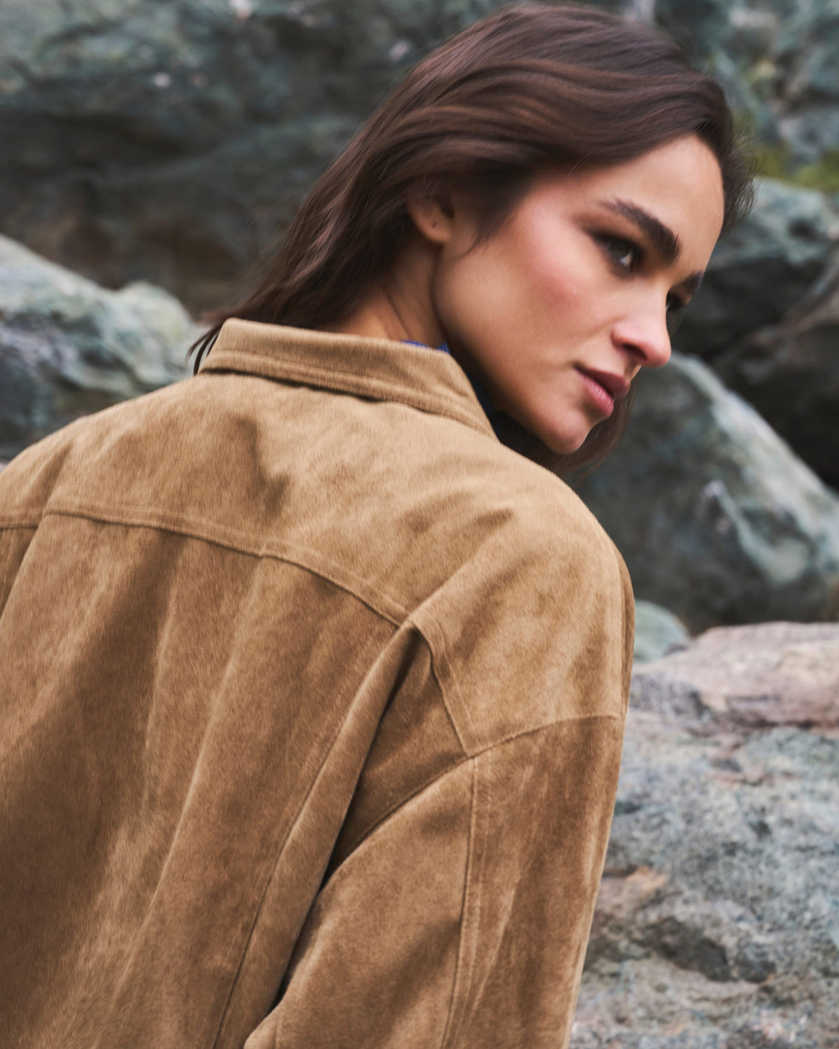 Chaqueta Folk Camel