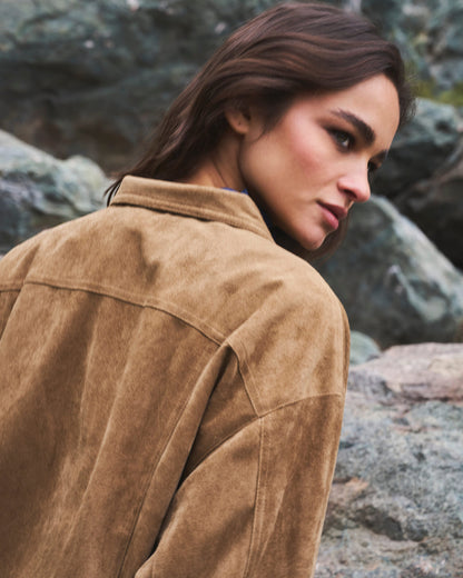 Chaqueta Folk Camel