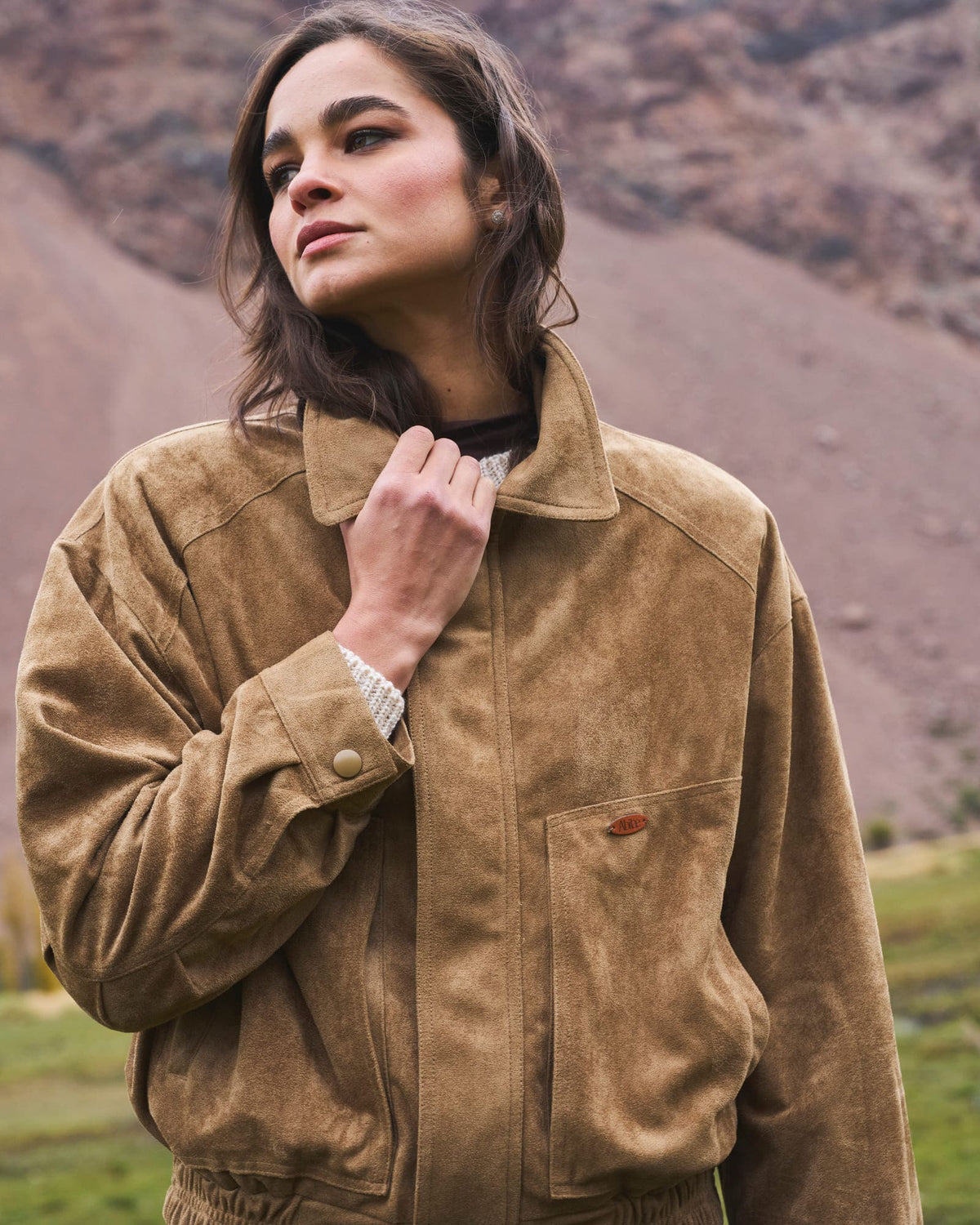 Chaqueta Folk Camel