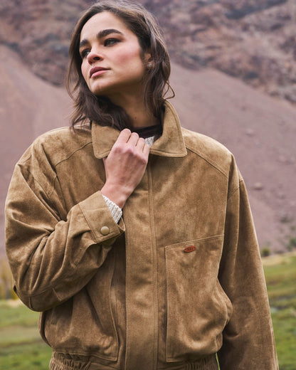 Chaqueta Folk Camel